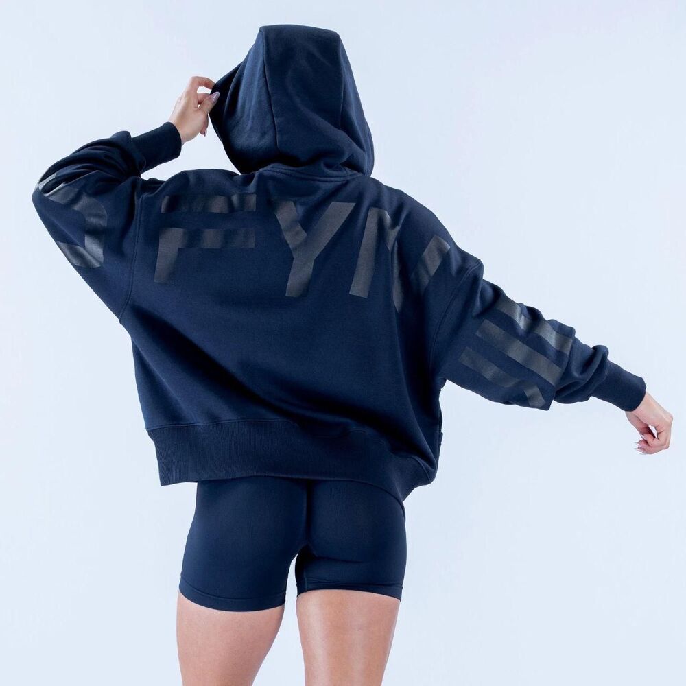 Dfyne Men's Black and Navy Hoodie